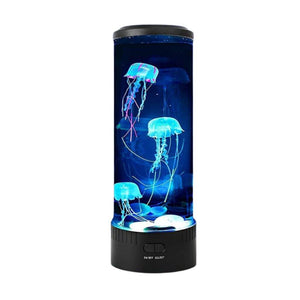 Jellyfish lamp with three jellyfish on white background