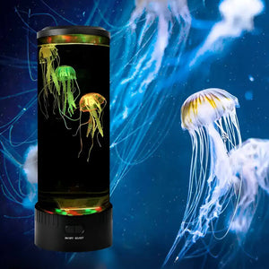 Jellyfish light with an aquarium on background