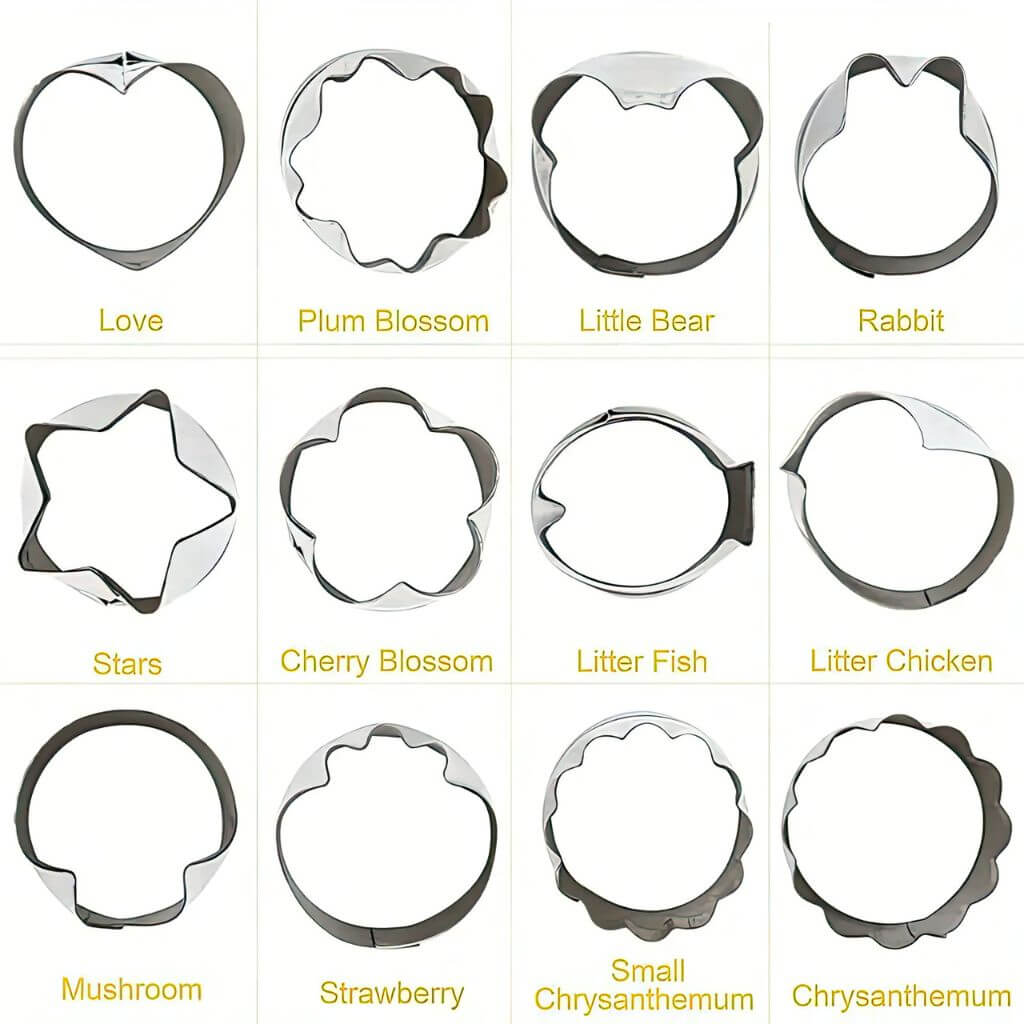 12 vegetable shape cutters