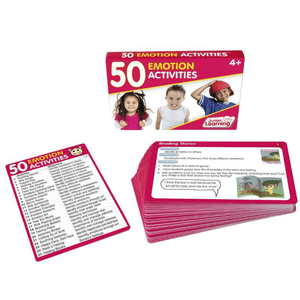 50 Emotions Activities by Junior Learning deck of cards and box on white background