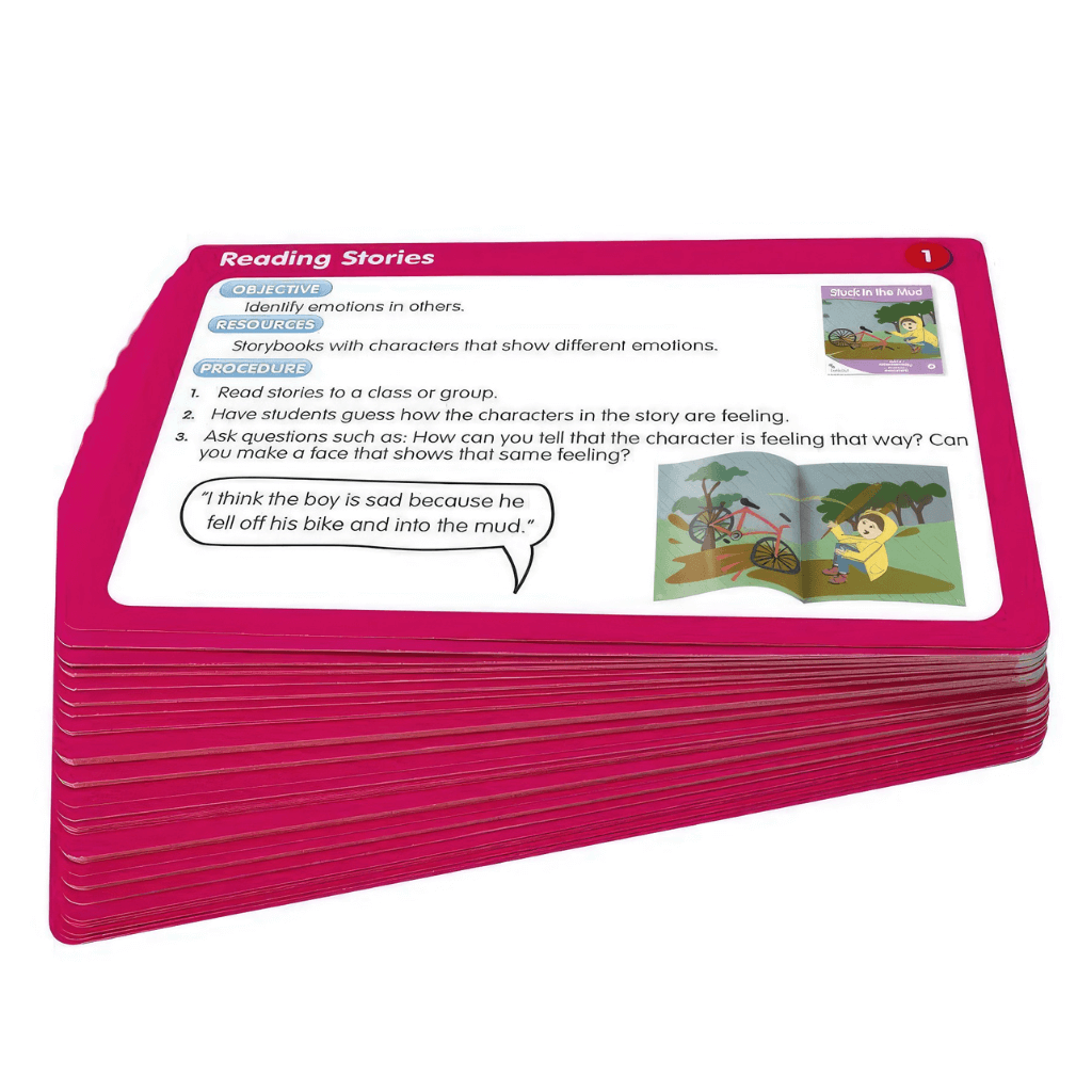 51 Emotions Activities by Junior Learning deck of cards on white background