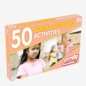 50 Social Scenario Activities by Junior Learning 858426007932 box on white background