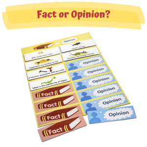 6 Comprehension Games by Junior Learning Fact or Opinion game