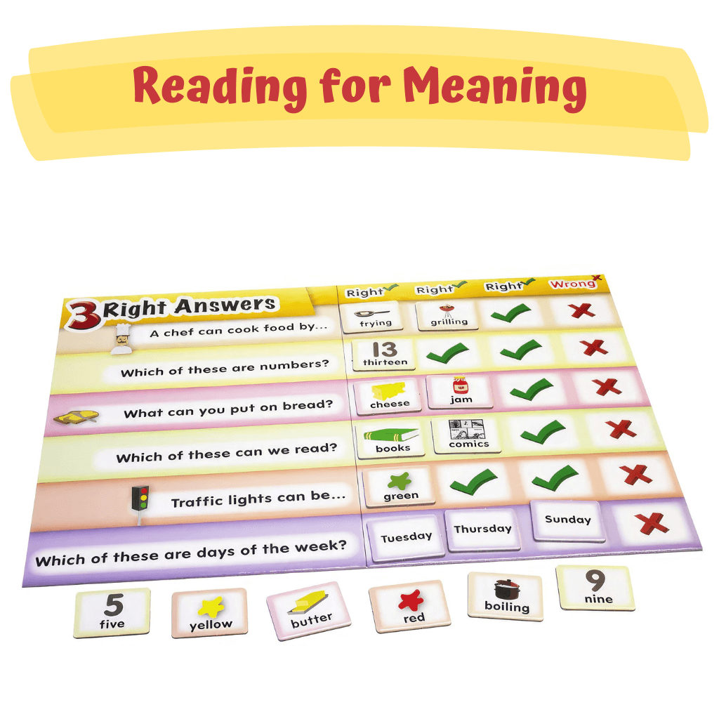 6 Comprehension Games by Junior Learning Reading for Meaning game