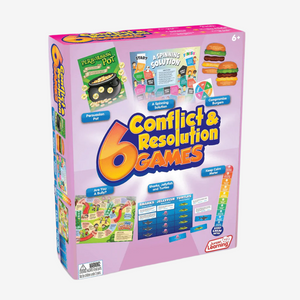 6 Conflict & Resolution Games by Junior Learning 858426007918 box on white background