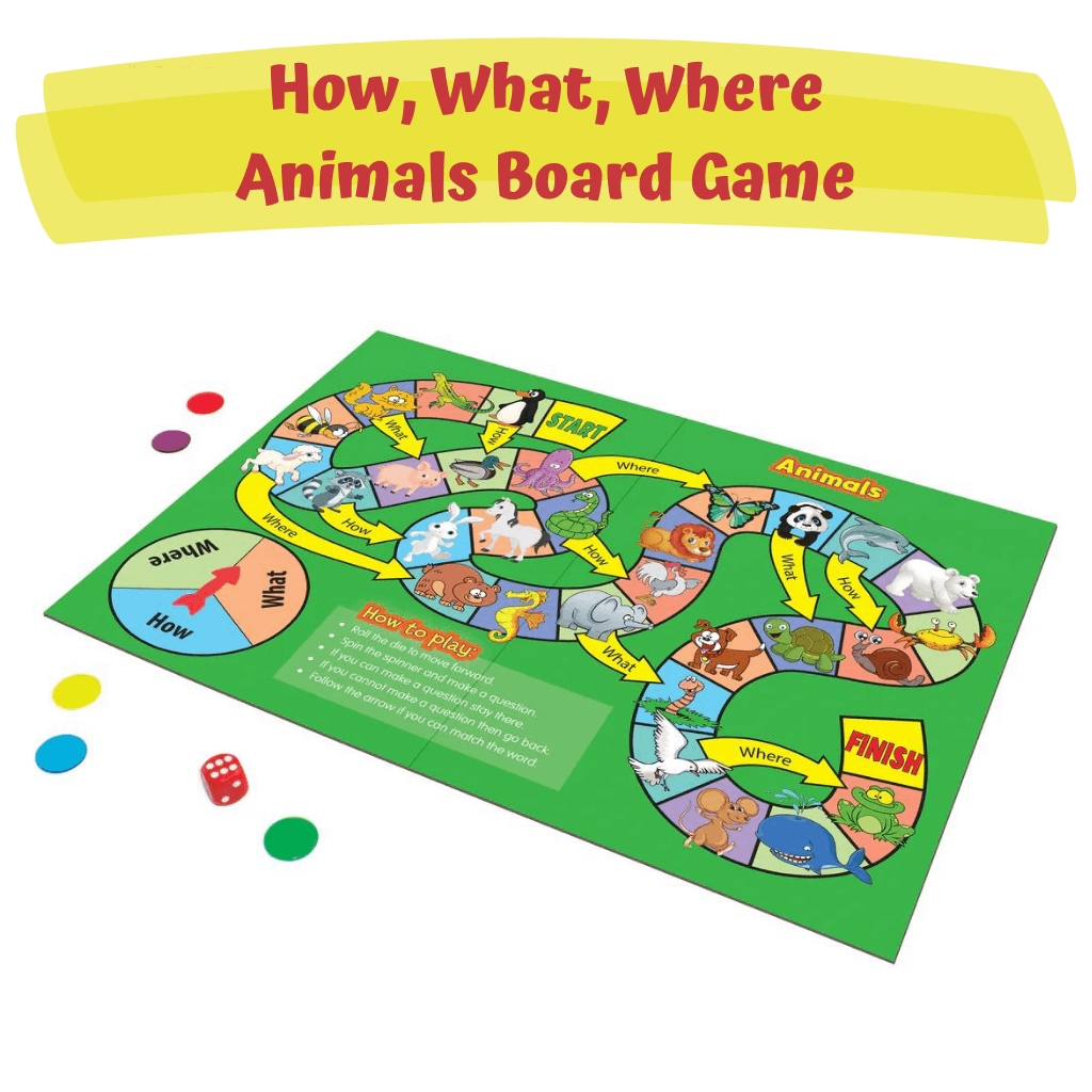 Animals board game from the Speaking Board Games by Junior Learning on white background