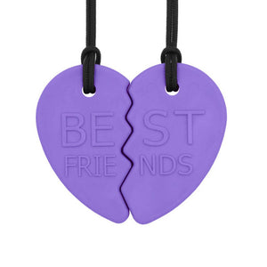 Ark Therapeutic best friends split heart chew necklaces lavender xxt on white background