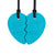 Ark's best friends split heart chew necklaces teal xt medium on white background