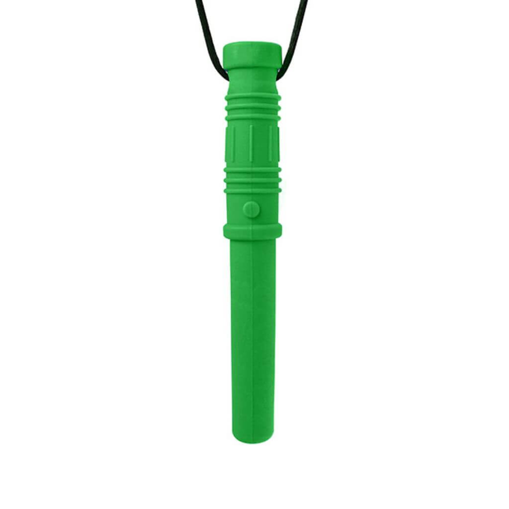 Ark Therapeutic Bite Saber Chew Necklace forest green xxt on white background