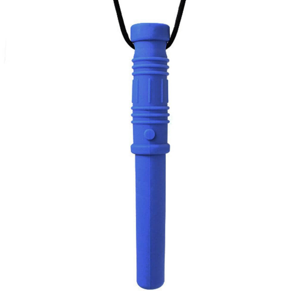 Ark Therapeutic Bite Saber  sensory Chew Necklace dark blue standard on white background