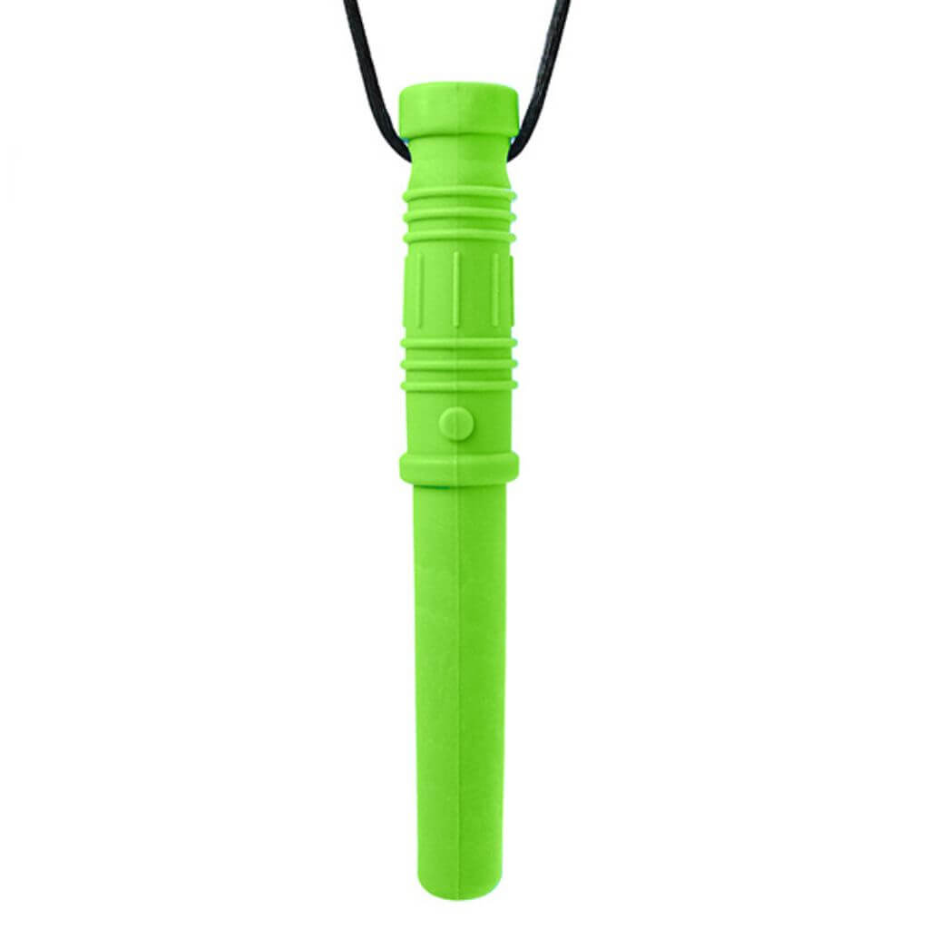 Ark Therapeutic Bite Saber sensory Chew Necklace lime green xt on white background