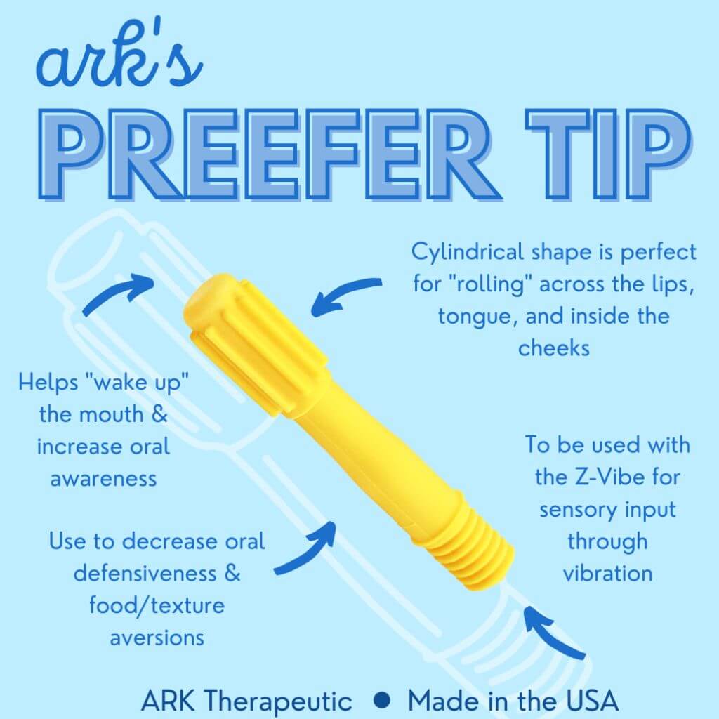 Ark Therapeutic Z-Vibe Preefer Tip yellow info graphic 