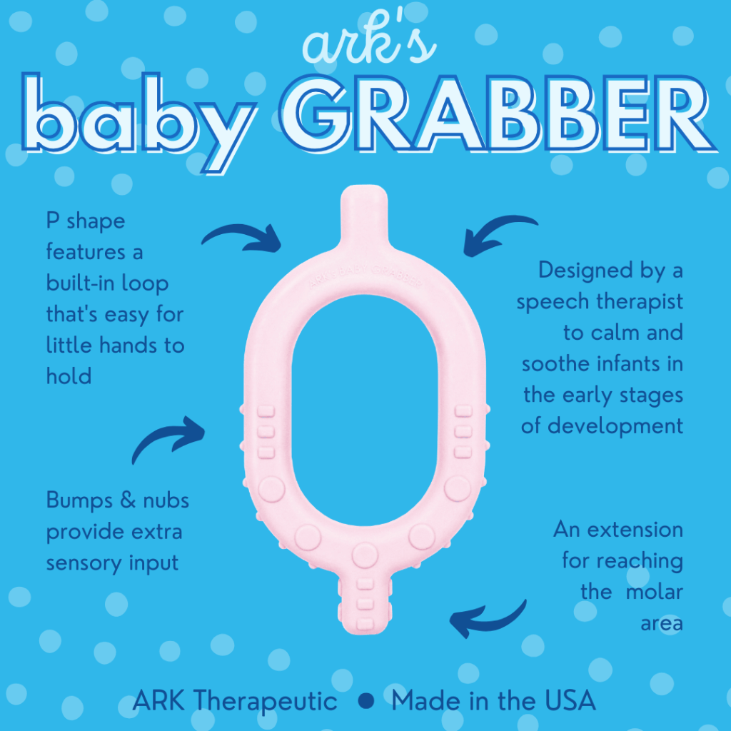 Ark baby grabber silicone teether blue