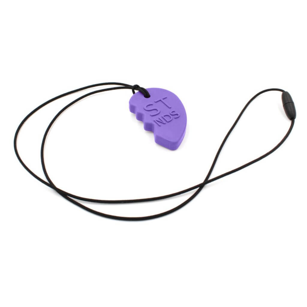 Ark best friend necklace lavender cord on white background