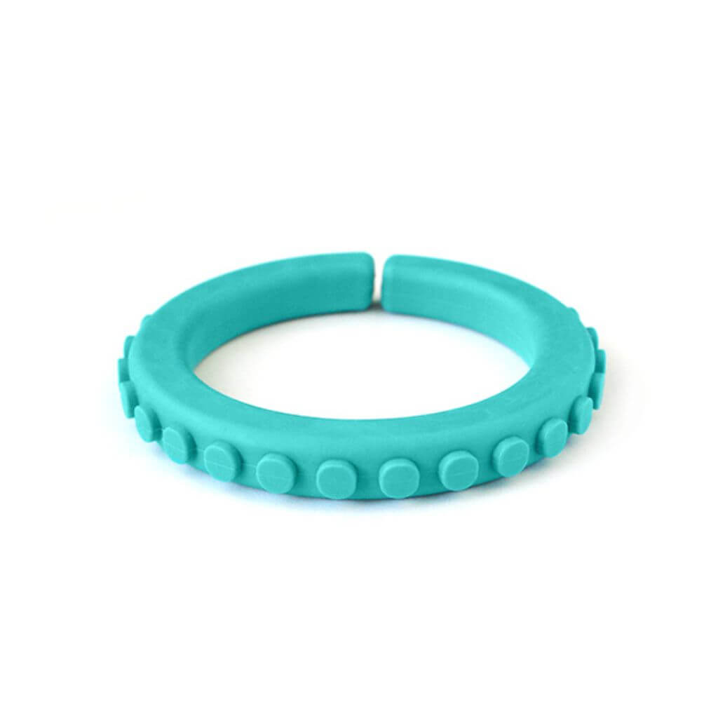 Ark brick chew bracelet teal  on white background