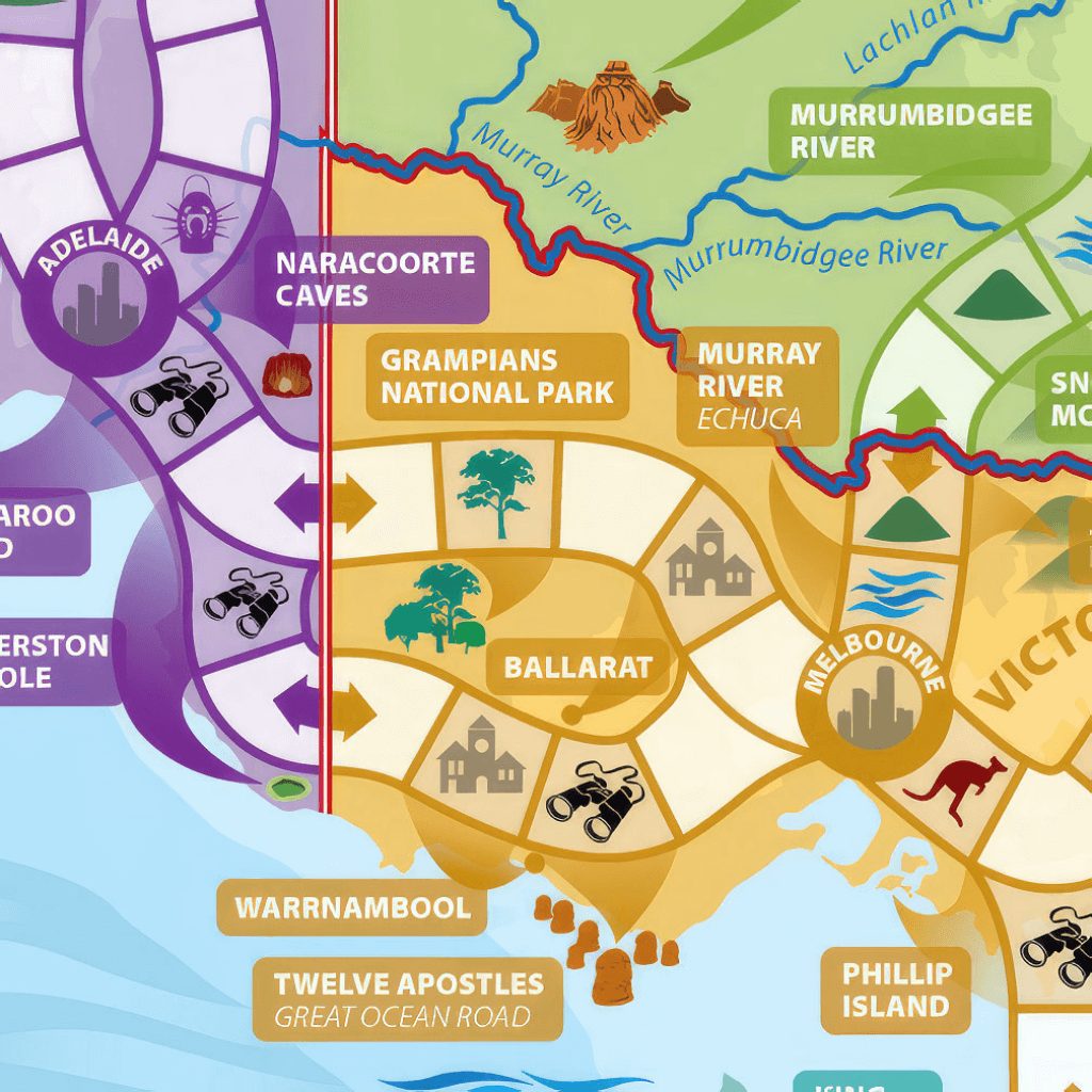 Australia Geography by Knowledge Builder Second Edition game board detail