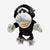 Baby chimpanzee hand puppet on white background