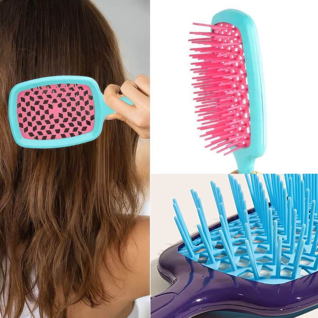 Best straightening hair brush photo collage