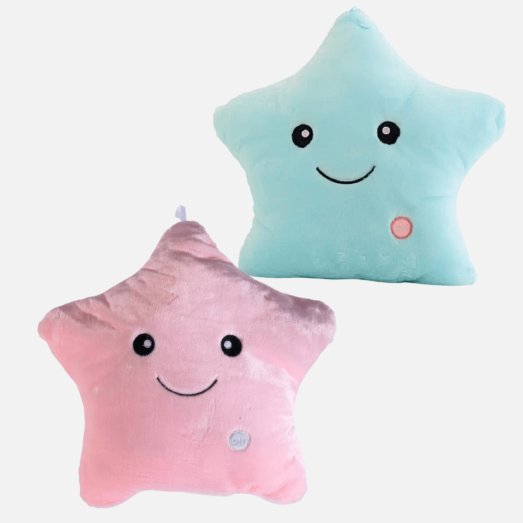 Blue and pink star pillows