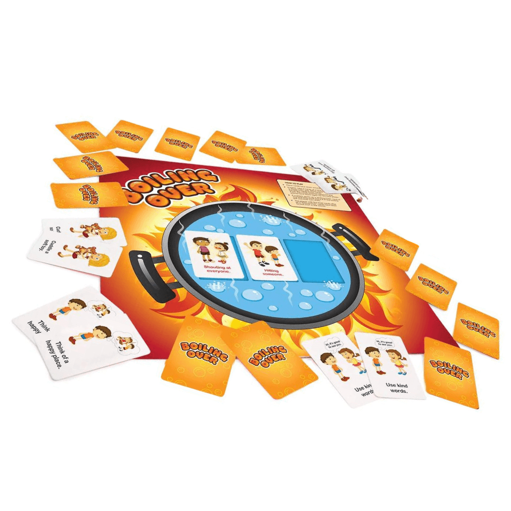 Boiling over by Junior Learning cards and game board on white background