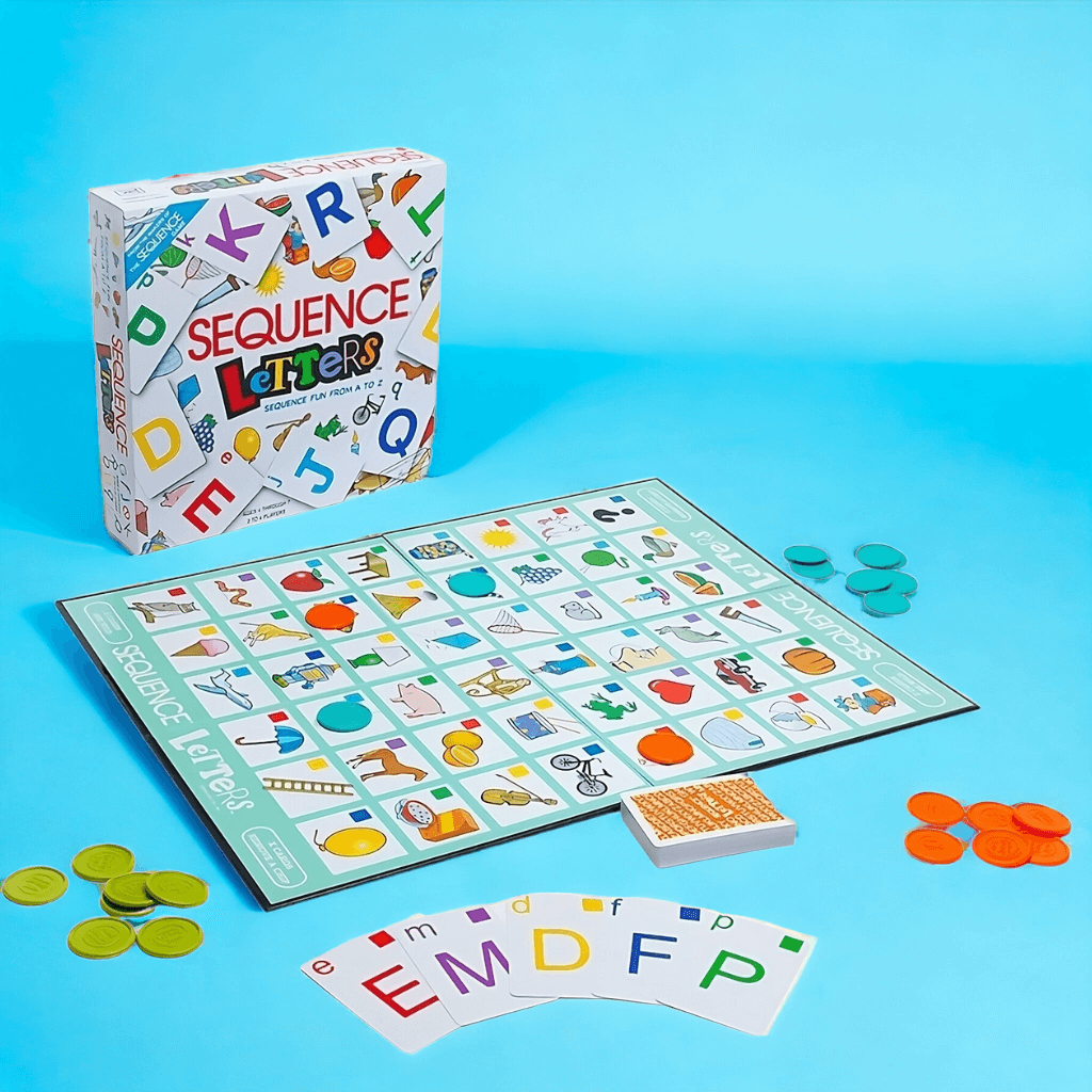 Sequence Letters Board Game on white background