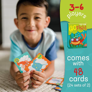 Boy playing Go Fish Card Game by Peaceable Kingdom