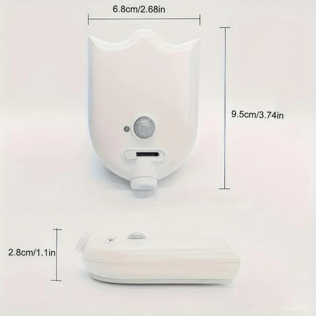 Boys Toilet Aiming Light with motion sensor product dimensions