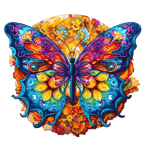 Butterfly puzzle on white background