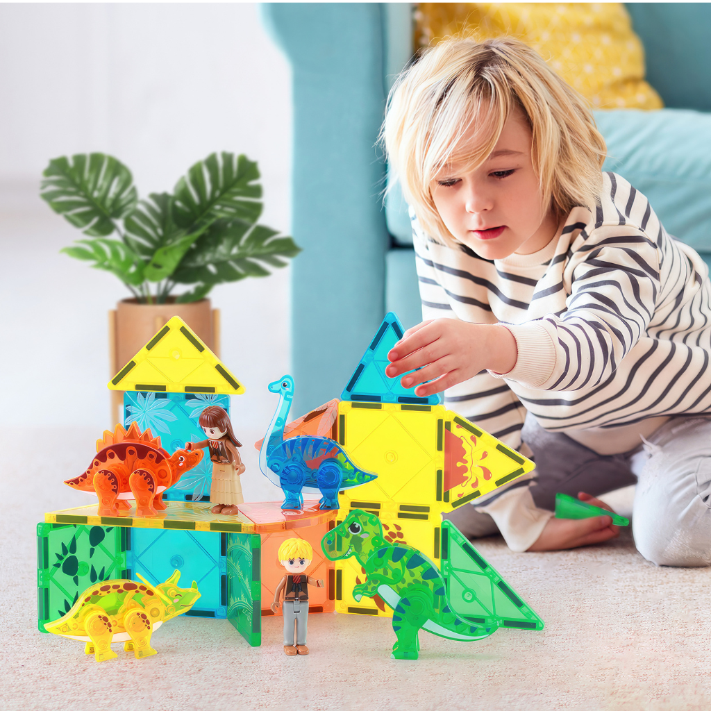 Dinosaur magnetic tiles by Kebo