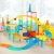 Construction made of race car track building blocks
