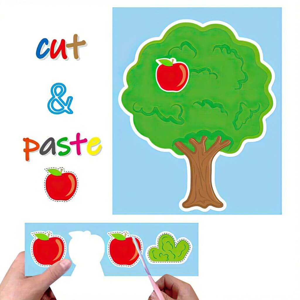 Cutting practice page apples