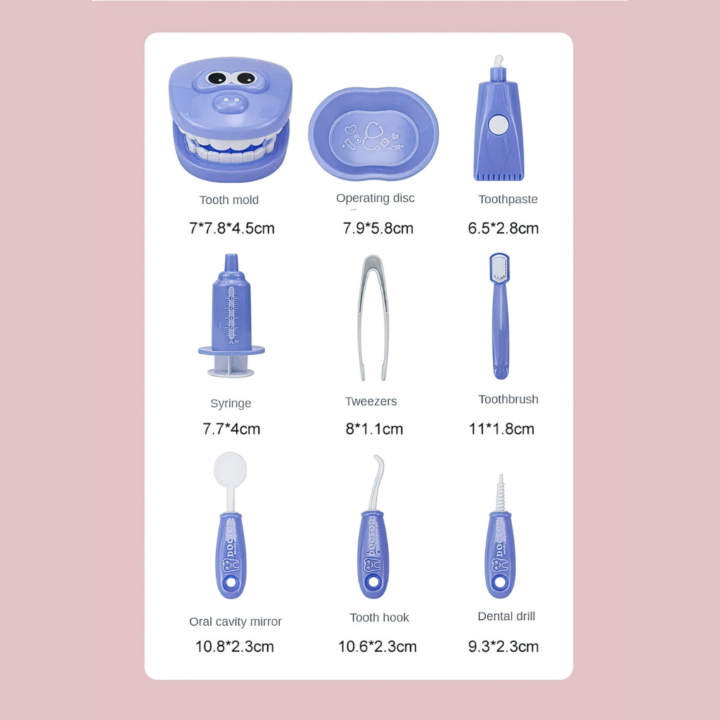 Dental kit play set components