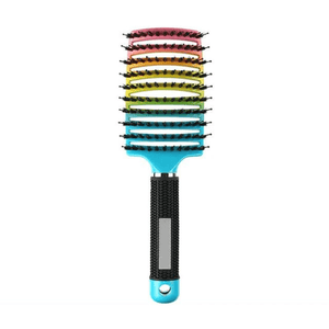 Detangling hair brush rainbow on white background