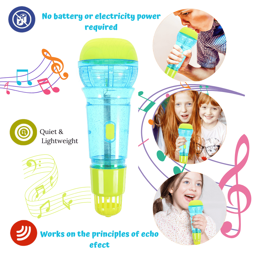 Echo microphone blue info graphic