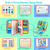 Eight activity pages from a busy book info graphic