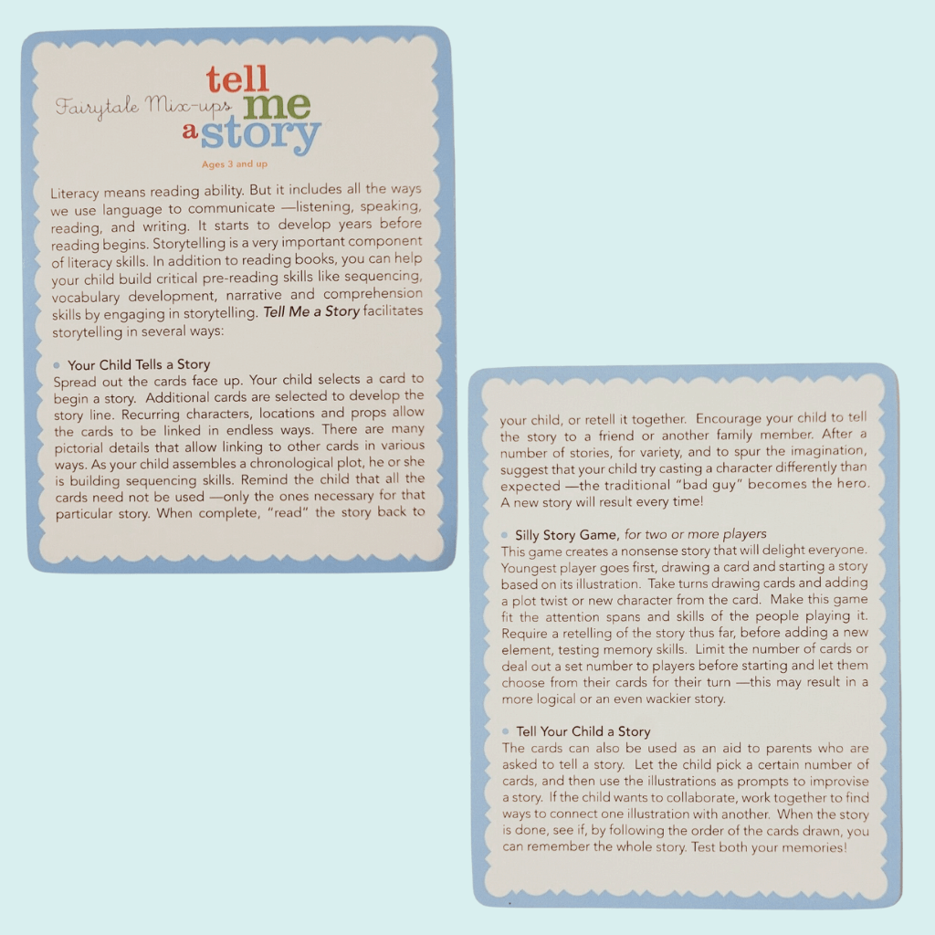 Fairytale Mix-ups Create a Story Cards game instructions