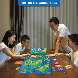 Family fun bonding with Skillmatics Guess in 10 Around the World Board Game