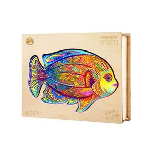 Fish puzzle adult packed in a wooden box