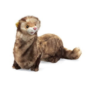 Folkmanis ferret hand puppet on white background