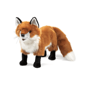 Folkmanis red fox hand puppet on white background