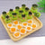 Food cutters and food on a plate