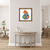 Framed wooden puzzle jigsaw fox mounted above a hallway console