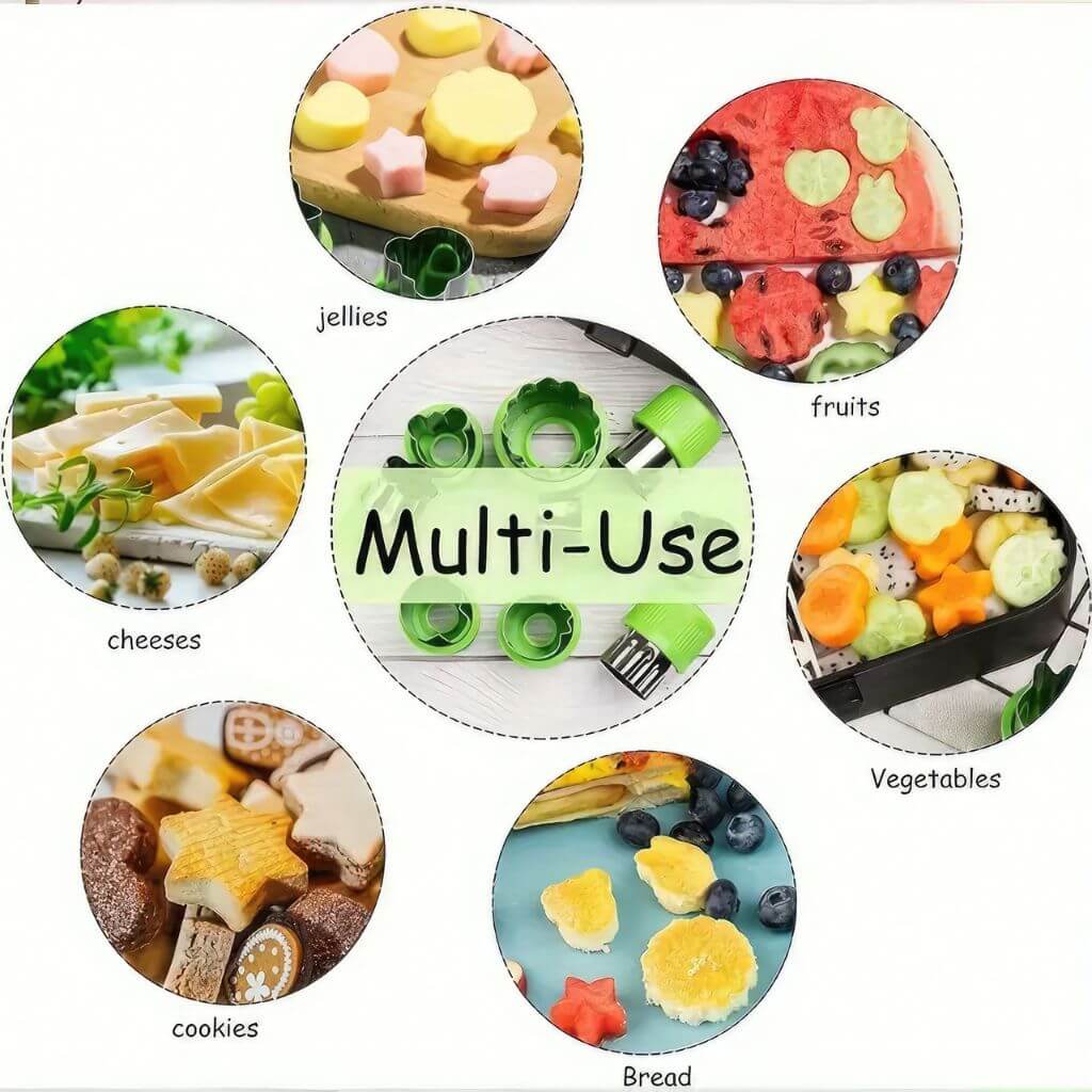 Fruit cutters shapes info graphic