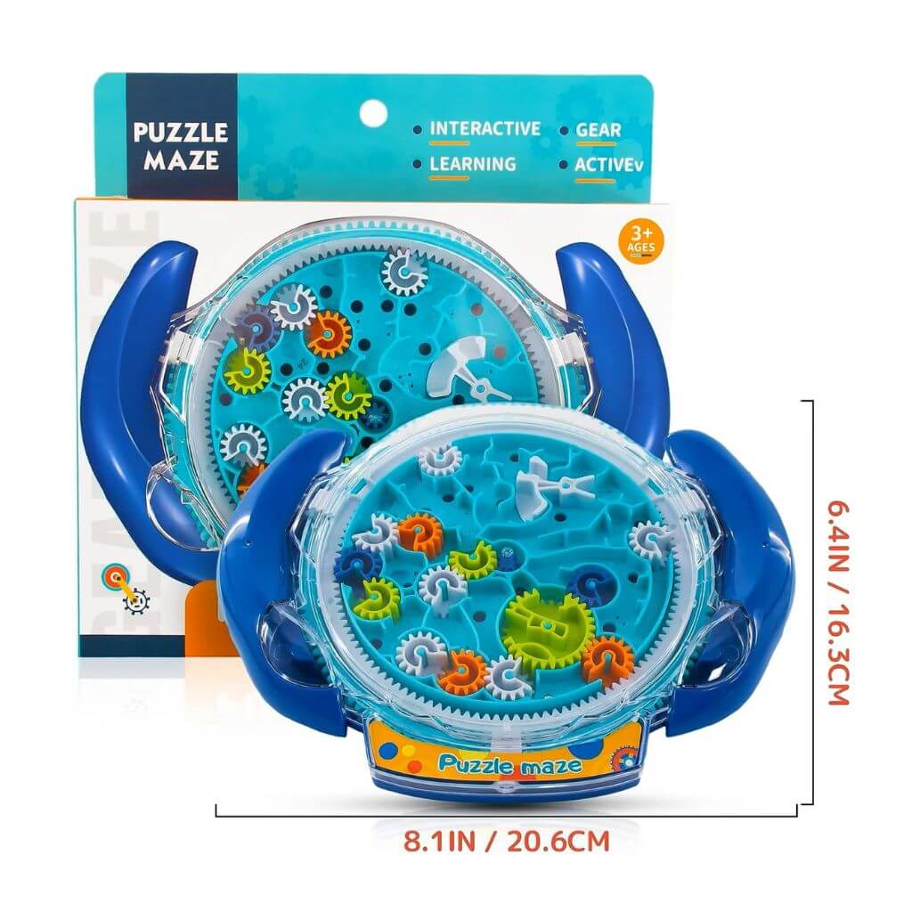 Gear maze box with dimensions