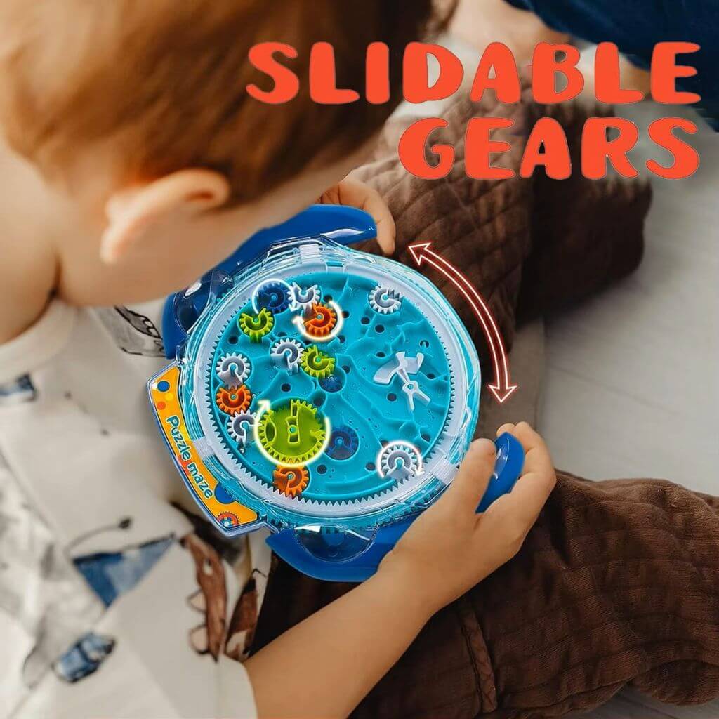 Gear maze puzzle info graphic