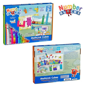 Hand two mind numberblocks mathlink cubes one to ten activity set box front and back image on white background