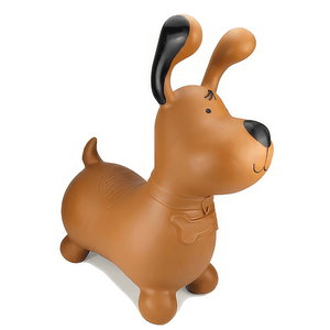 Happy Hopperz Brown Dog animal bouncer on white background