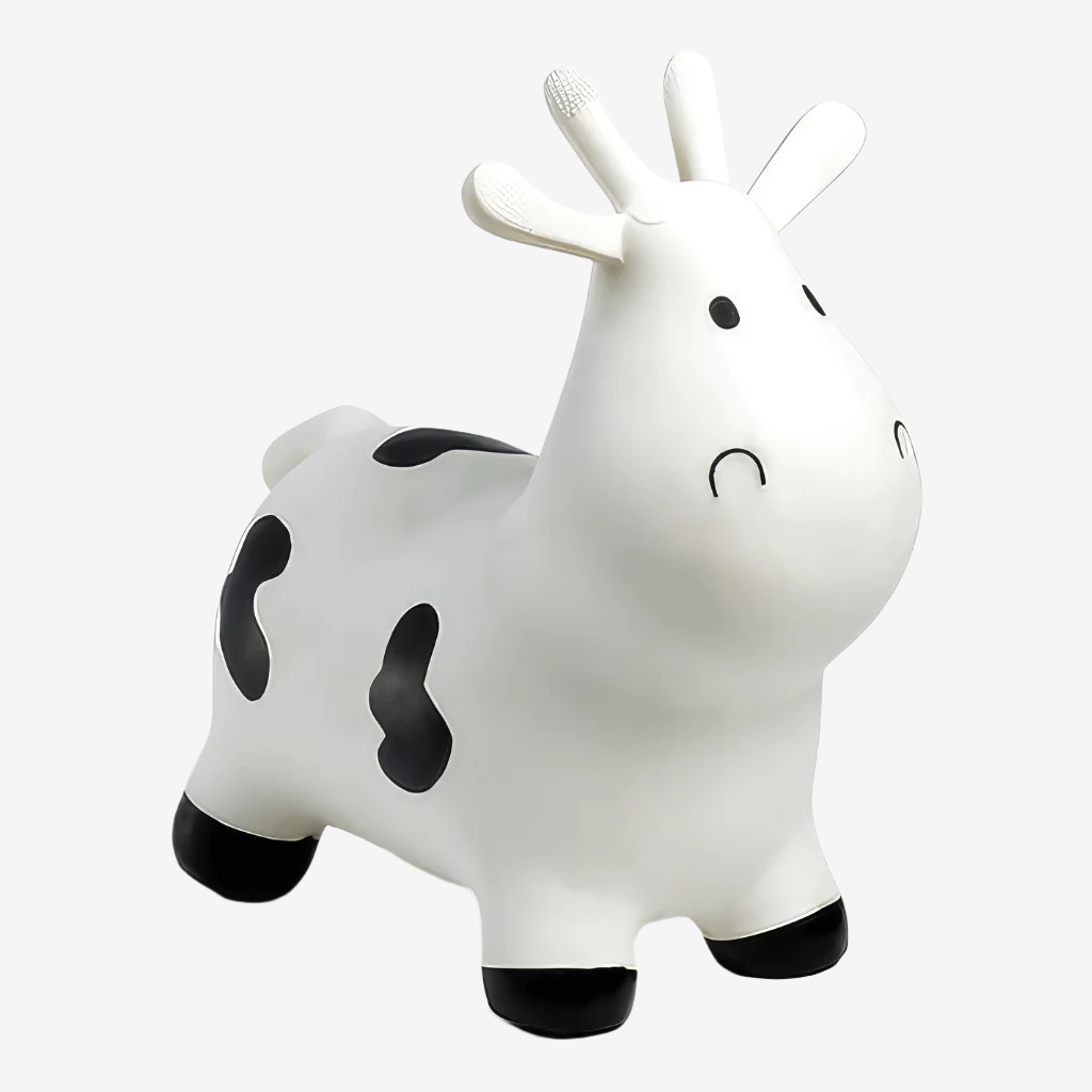 Happy Hopperz White Cow inflatable animal hopper on white background