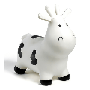 Happy Hopperz White Cow inflatable animal hopper on white background