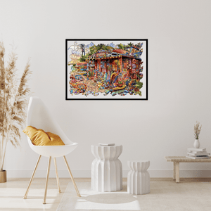 Happy Summer Time jigsaw puzzle Australia mounted on a living room wall